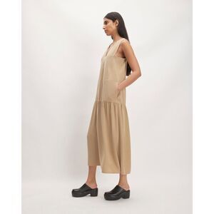 Everlane khaki The TENCEL V-Neck Dress